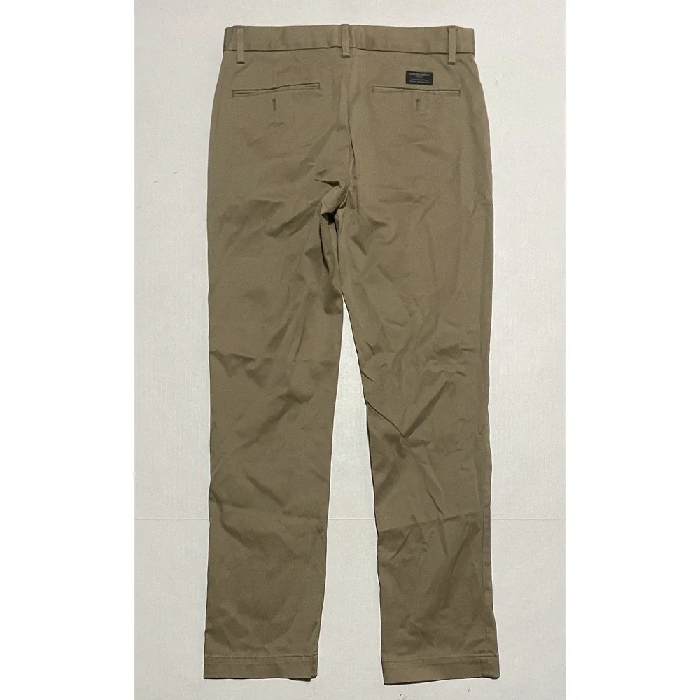 Banana Republic Aiden Chino Pants Mens 31 X 30.5 Khaki Flat Front Stretch Cotton